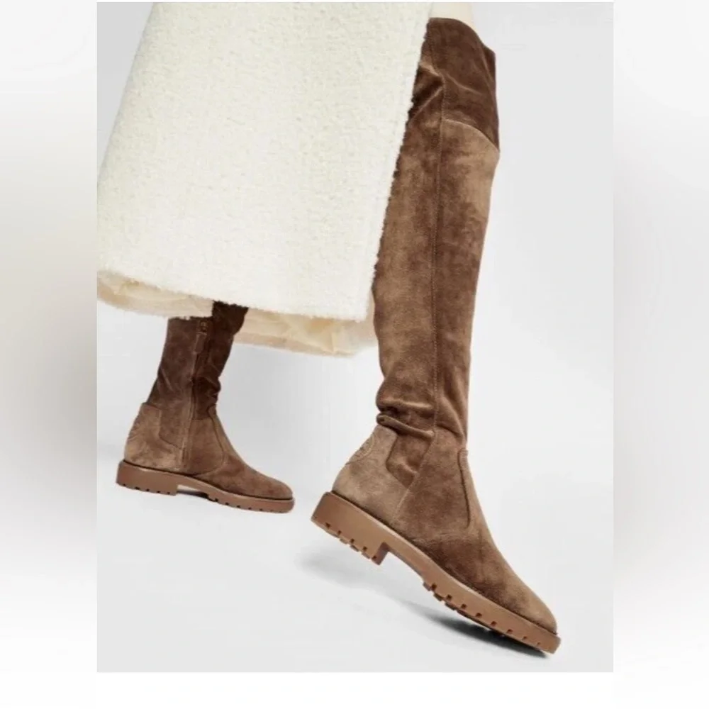 Tory Burch Suede Lug Sole Over the Knee Boots Size 8.5 - Picture 2 of 9